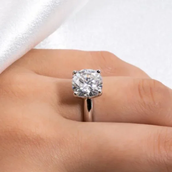 Certified 3.5 ct. t.w. Moissanite Diamond Cushion Cut Engagement Ring NEW - Picture 3 of 13